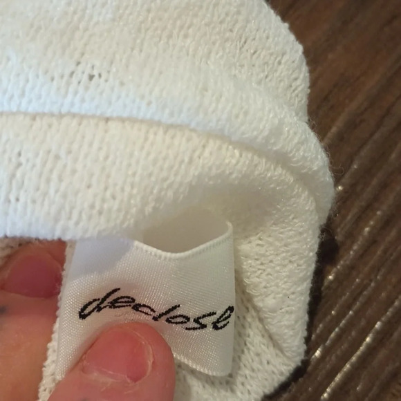 Declose Sheer White Cross Over V Neck Layered Warm Up Top A29 - Picture 4 of 5